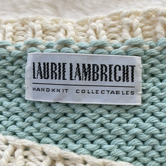 Rare Laurie Lambrecht Bow pattern padded Hand knitted sweater - Picture 5 of 6